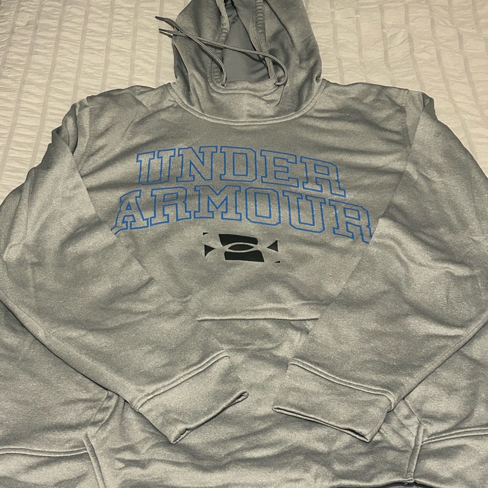 Under Armour Silver and Blue Men's Hoodie